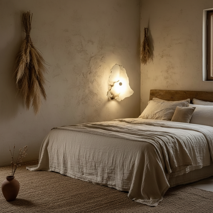 Natural Marble LED Wall Lamp — Copper Luxury Sconce, 1–9 Marble Shades