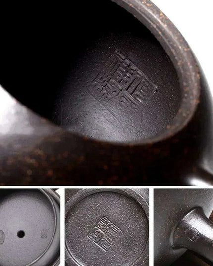 Handcrafted Authentic Purple Clay Teapot with Unique Filtering System