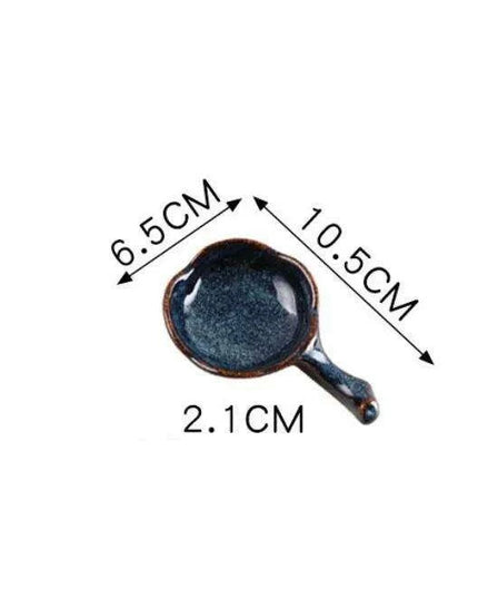 Elegant Nordic Blue Stoneware Dining Set - Safe for Microwave and Dishwasher