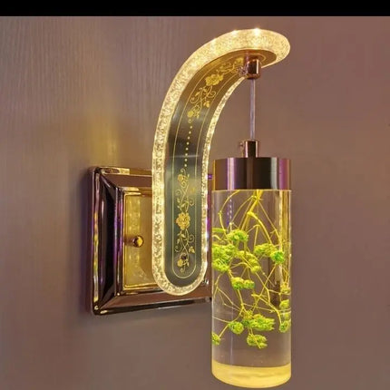 Trendy Acrylic Wall Lamp, Elegant Floral Design Sconce for Bedroom, Ha