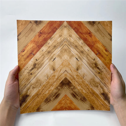 My Funny Life Self-Adhesive Wood Grain Floor Wallpaper - Thickened, Pe