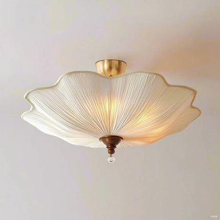 Meian Retro Lotus-Leaf White Ceiling Light - Eye Protection, Elegant D