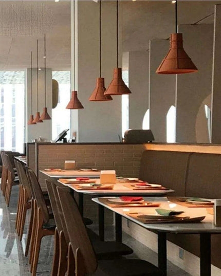 Retro-Inspired Orange Concrete Pendant Light for Contemporary Interiors