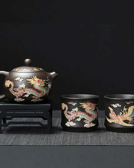 Elegant Color-Changing Purple Clay Teapot with Comfortable Ergonomic Handle