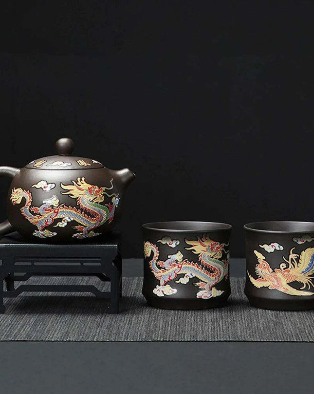 Elegant Color-Changing Purple Clay Teapot with Comfortable Ergonomic Handle