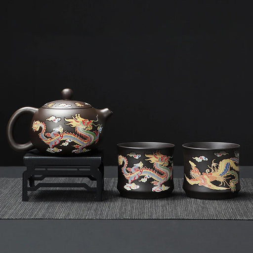 Elegant Color-Changing Purple Clay Teapot with Comfortable Ergonomic Handle