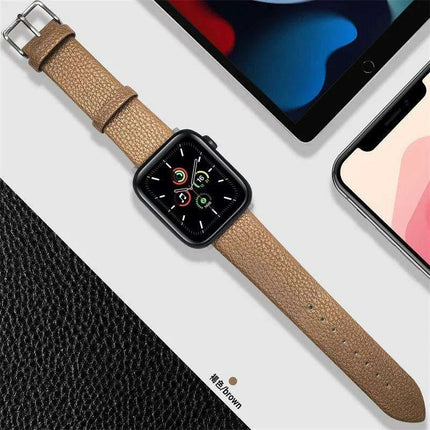 Crimson Glitter Leather Apple Watch Band - Luxe Sparkle Strap