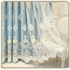 Blue curtain tulle