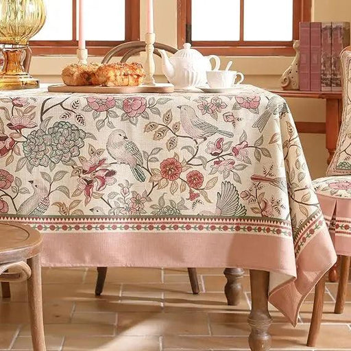 Chic Waterproof Nordic Floral Tablecloth - Ideal for Any Event