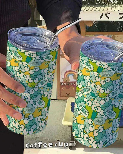 Cute Keroppi Stainless Steel Thermos Cup - Kawaii Portable High Capacity Water Bottle