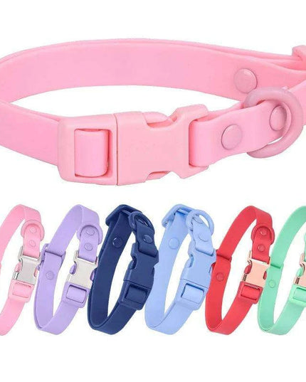 Personalized Waterproof PVC Dog Collar with Engraving Options