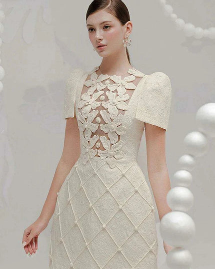 Elegant Floral Embroidered A-line Evening Gown