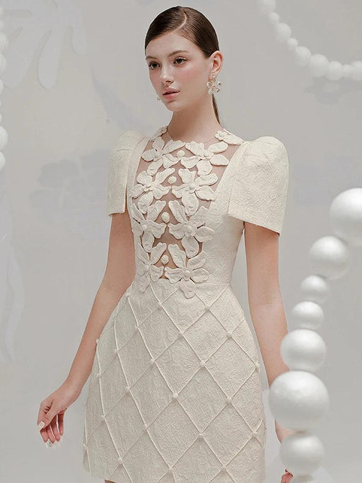Elegant Floral Embroidered A-line Evening Gown