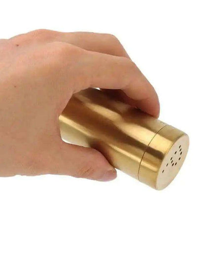 Set of 2 Elegant Gold Stainless Steel Spice Dispensers - Rustproof Seasoning Containers for Salt, Sugar, and More