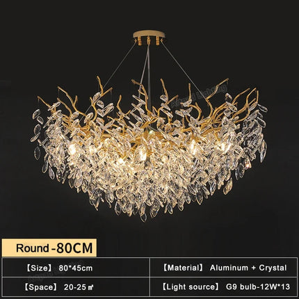 Luxury Gold LED Chandelier — Round & Linear | 6 Sizes | Living Room & Hotel