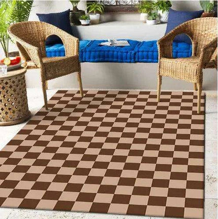 Elegant Green Checkerboard Area Rug for Sophisticated Home Interiors