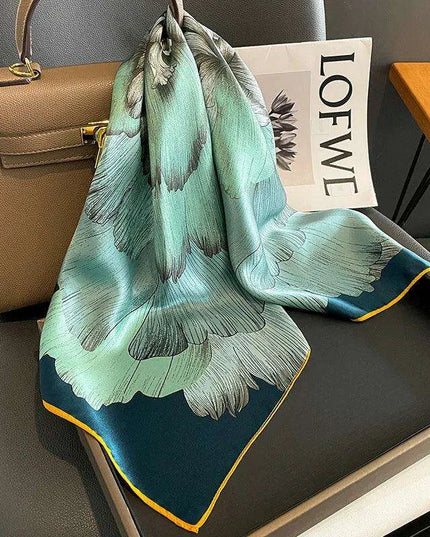 Elegant Satin Square Shawl Hijab: Luxurious 70x70cm Bandana for Women