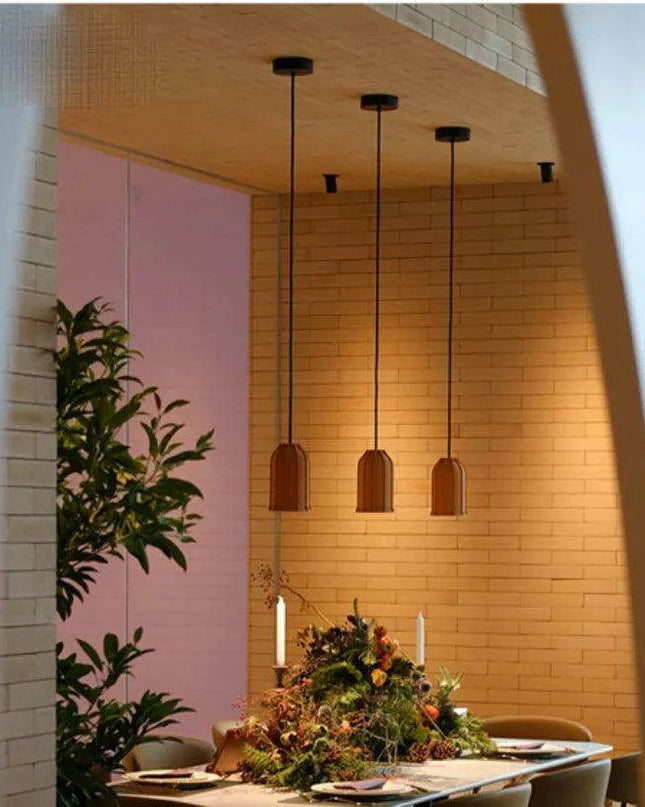 Retro-Inspired Orange Concrete Pendant Light for Contemporary Interiors