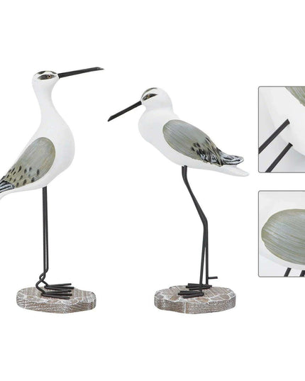 Coastal Elegance Wooden Seagull Decor - Set of 2 for Home and Garden