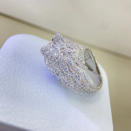 Luxury 18K Solid Platinum PT950 certifid inlaid synthetic emerald kitten ring full of diamonds cute ring moissanite rings luxury-18k-solid-platinum-pt950-certifid-inlaid-synthetic-emerald-kitten-ring-full-of-diamonds-cute-ring-moissanite-rings