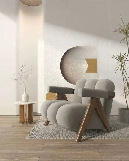 Luxurious Japanese Cream Single Sofa Chair - Chic Scandinavian Moroccan Aesthetic