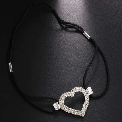 Rhinestone Heart Adjustable Thigh Chain Jewelry for Women with Elastic Harness