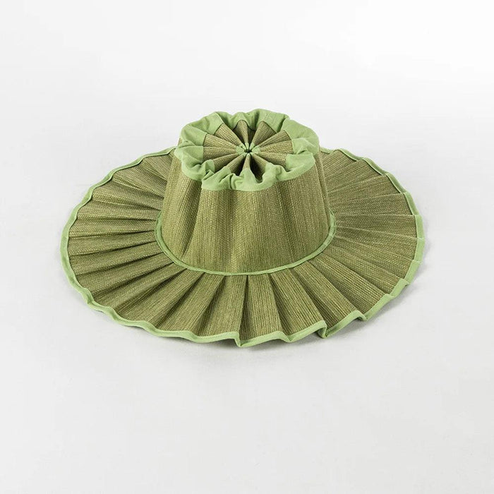 Chic and Practical Foldable Straw Sun Hat with Stylish Belt - Large Brim UV Protection for Outdoor Adventures
