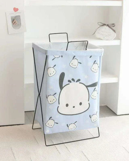 Hello Kitty Stylish Foldable Laundry Hamper: Sturdy Iron Frame & Waterproof Design - Spacious Organizer