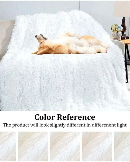 Luxury Coraline Faux Fur Queen Blanket - Elegant Winter Throw