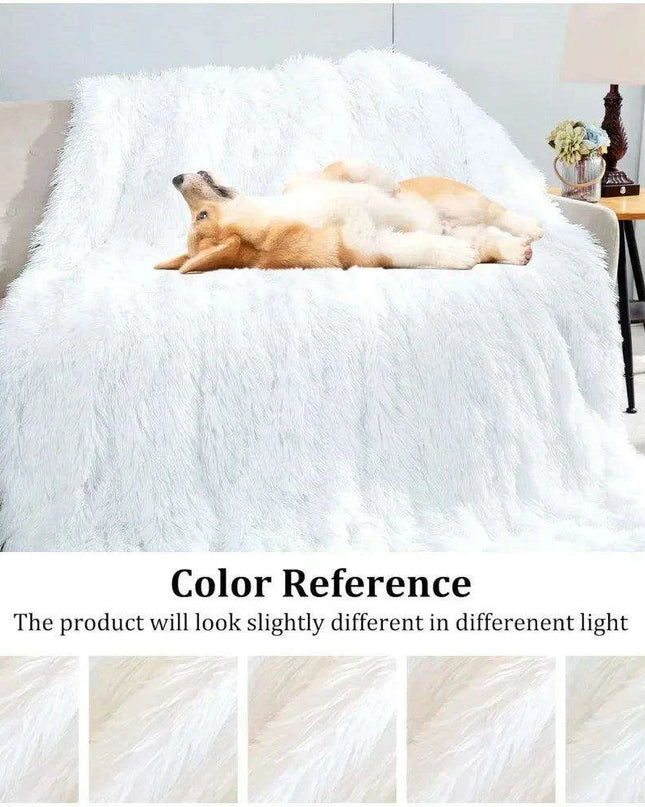 Luxury Coraline Faux Fur Queen Blanket - Elegant Winter Throw