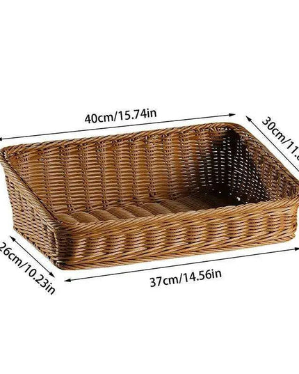 Chic Woven Rattan Storage Tray with Convenient Handles