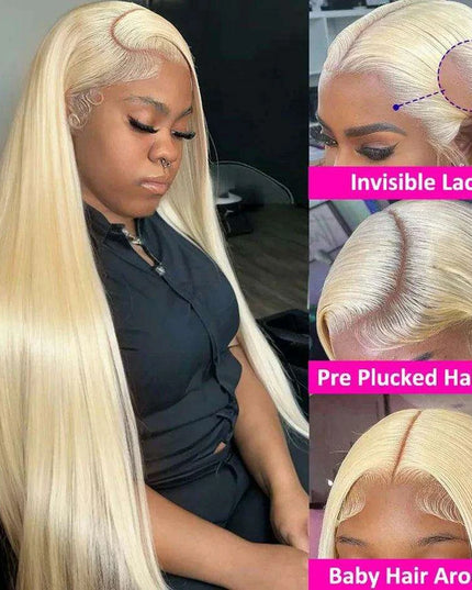 Gleaming Honey Blonde Brazilian Human Hair Wig with Flawless HD Lace Front - Elegance Collection