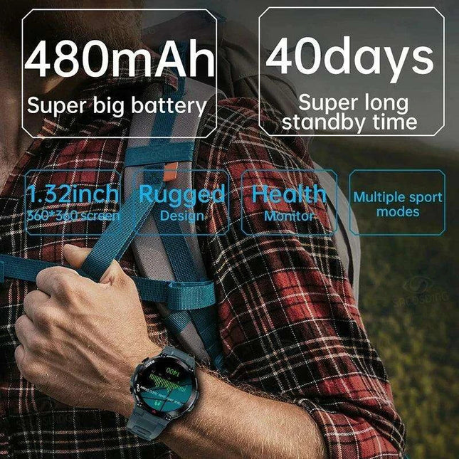 Men's Advanced GPS Fitness Smartwatch with Heart Rate Monitoring and IP68 Waterproofing - Activity Tracker for Android & iOS