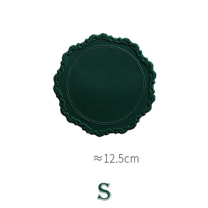 Embossed Elliptic Flower Silicone Placemat Set for Elegant Table Decor