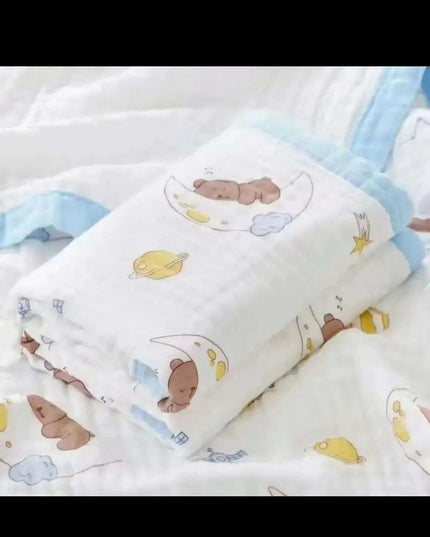 Luxurious Cotton Baby Towel and All-Season Blanket Duo - Comfort for Every Stage of Your Child's Growth