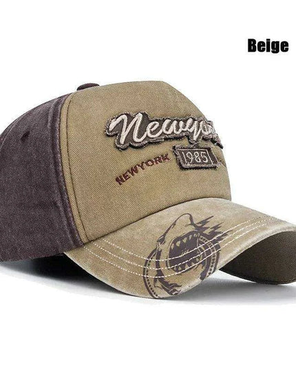 Vintage-Inspired Distressed 3D Embroidered Cotton Cap - Unisex Adventure Hat