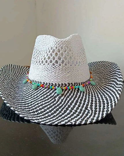 Lake Blue Western Cowboy Straw Hat Unisex with Adjustable Size