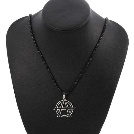 Avengers Anarchy Emblem Necklace - Striking Black Statement Piece for Men