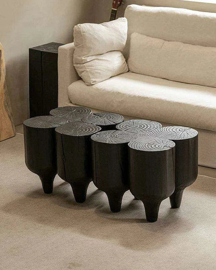 Unique Irregular Luxury Wooden Coffee Tables - Minimalist Side Tables with Complimentary Shipping for Stylish Home Decor
