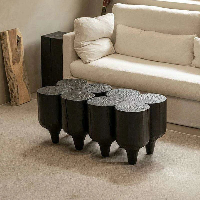 Unique Irregular Luxury Wooden Coffee Tables - Minimalist Side Tables with Complimentary Shipping for Stylish Home Decor