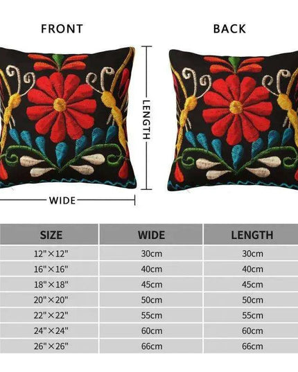 Exquisite Velvet Cushion Covers Featuring Mexican Butterfly and Floral Embroidery for Stylish Home Decor