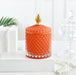 Amber Radiance Crystal Glass Storage Jar with Lid for Jewelry and Event Decor