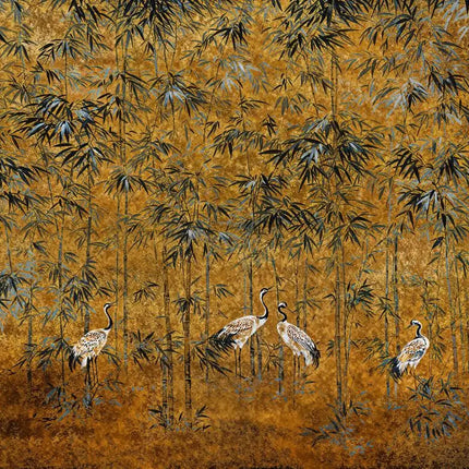 Très Elite 3D Light Luxury Japanese Red Crowned Crane Wallpaper, Remov