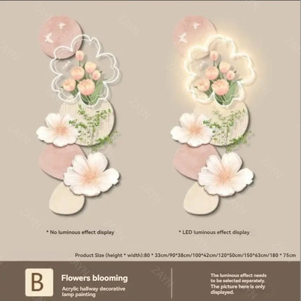 Cream Flower LED Mural Light | Fresco Decorative Wall Panel
