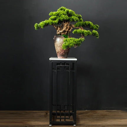 Exquisite Hut Retro Pine Bonsai Desktop Ornament - Zen Potted Decorati