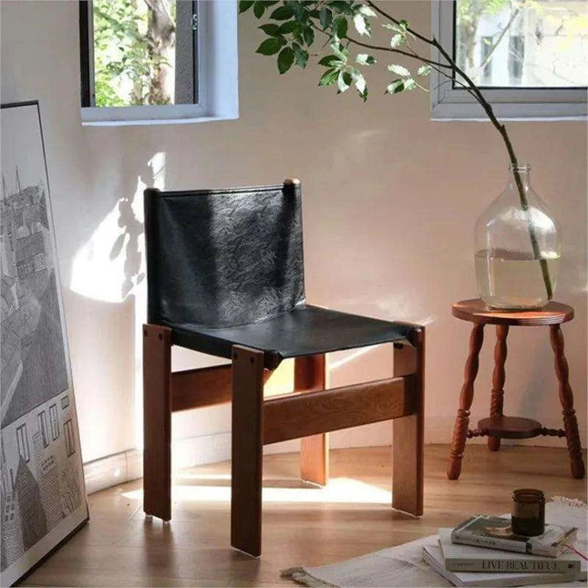 Luxurious Nordic Style Genuine Leather Dining Chair - Elegance Collection