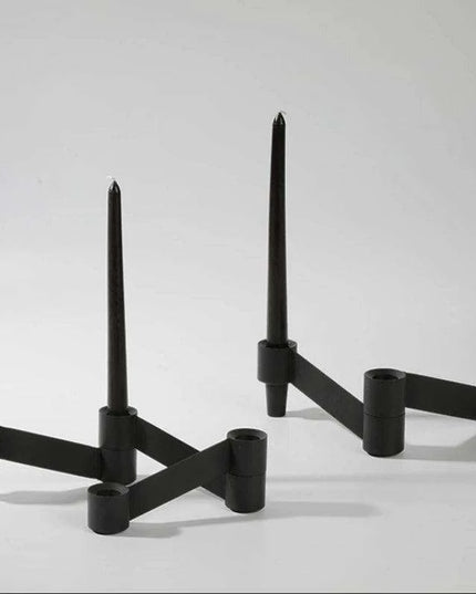 Contemporary Silver Candle Holders Set - Modern Tabletop Decor for a Stylish Home