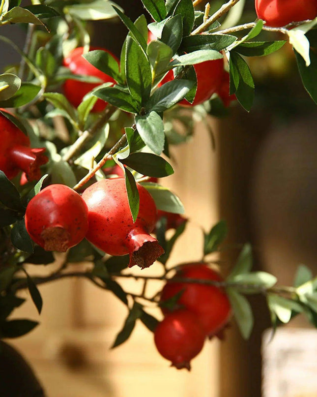 80cm Faux Pomegranate Bouquet - 6 Head Foam Fruit for Elegant Home and Event Decoration