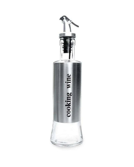 Chic Stainless Steel Oil Dispensing and Spice Jar Ensemble - Transform Your Cooking Journey
