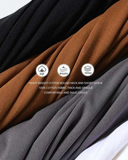 Men's Premium Heavyweight Cotton Oversized Summer T-Shirt - Short Sleeve O-Neck